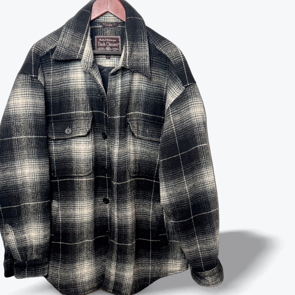 Dash Classics Wool Flannel Jacket Quilted Liner Black 3 Pocket Cold Weather Gear
